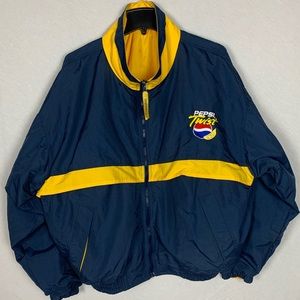 Hartwell Pepsi Twist Retro Vintage Reversible Windbreaker Jacket Blue Sz X-Large